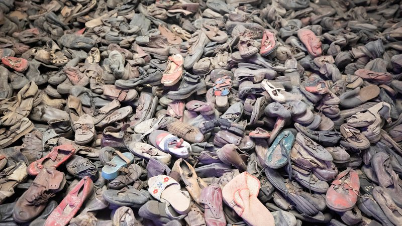 Fotografija: Ko so enote sovjetske Rdeče armade prišle do koncentracijskega taborišča Auschwitz, so našle 40.000 parov čevljev. Foto Axel Schmidt Reuters