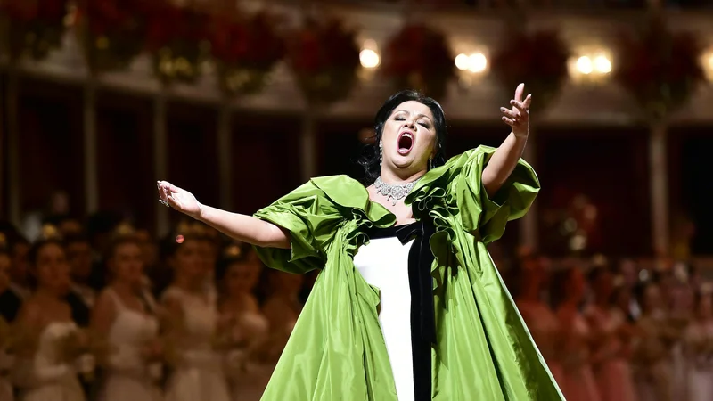 Fotografija: Glavna zvezda večera je bila sopranistka Ana Netrebko. FOTO: Hans Punz/AFP