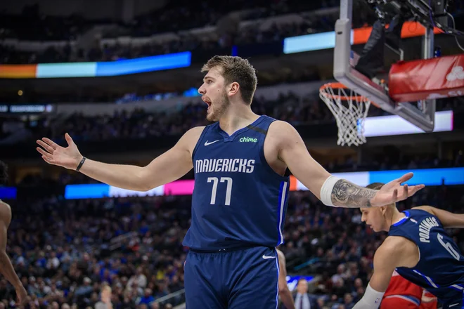 Dallas je v prvem polčasu vodil že za 18 točk, Dončić je v tem delu igre dosegel 24 točk. FOTO: Usa Today Sports