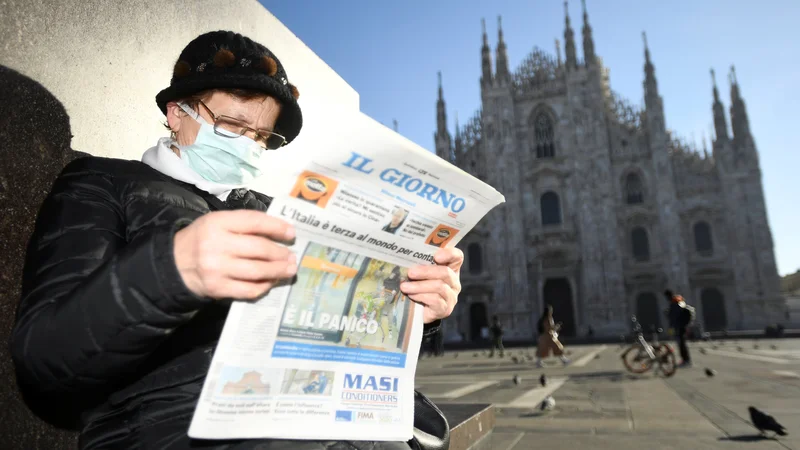 Fotografija: Koronavirus je v Italiji zahteval štiri življenja. FOTO: Flavio Lo Scalzo/Reuters