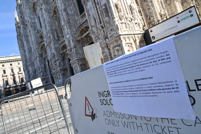 Zaprli so milansko katedralo Duomo. FOTO: Andreas Solaro/Afp