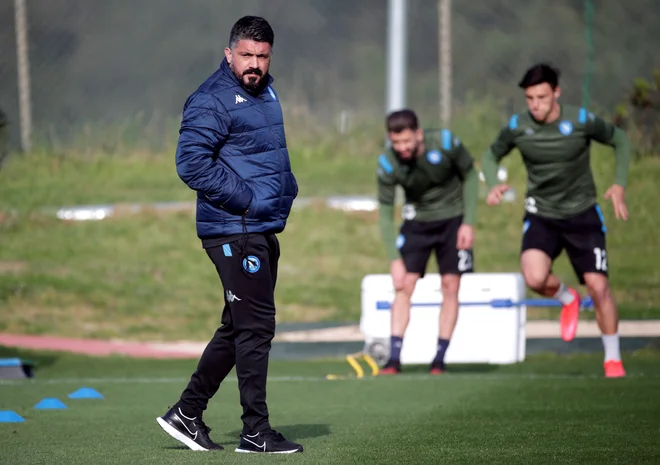 Gennaro Gattuso pripravlja svoje izbrance za pravi moški spopad z igralci Barcelone. FOTO: Reuters