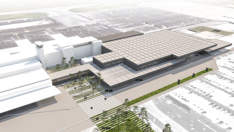 Fotografija: Takšen bo novi odhodni terminal na Letališču Jožeta Pučnika Ljubljana. Foto Fraport Slovenija