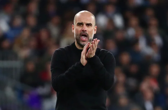 Pep Guardiola ni skrival zadovoljstva ob imenitni predstavi svojega moštva na gostovanju v Madridu. FOTO: Reuters
