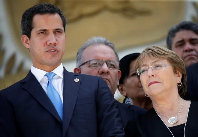 Michelle Bachelet se je srečala tako z Madurom kot Guadiójem (na fotografiji). Foto: Reuters