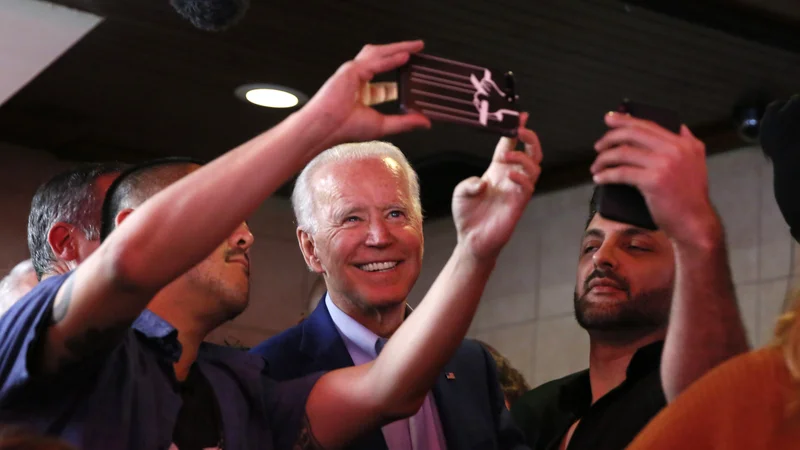 Fotografija: Nekdanji podpredsednik Joe Biden. FOTO: Elizabeth Frantz/Reuters