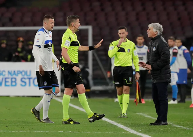 Josip Iličić (levo) in trener Gianpiero Gasperini (desno) bosta tudi drevi pod hudim pritiskom, saj je priložnost Atalante za preboj v četrtfinale zares velika. FOTO: Reuters