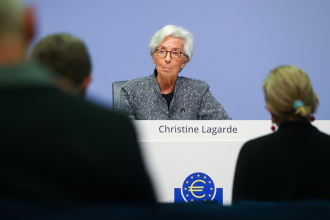 Predsednica evropske centralne banke Christine Lagarde. FOTO: Kai Pfaffenbach/Reuters