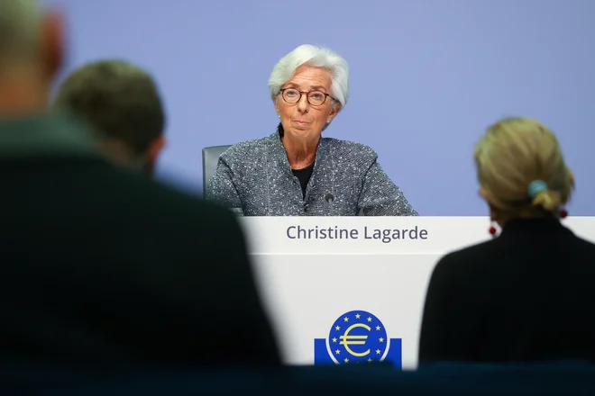 Predsednica evropske centralne banke Christine Lagarde. FOTO: Kai Pfaffenbach/Reuters