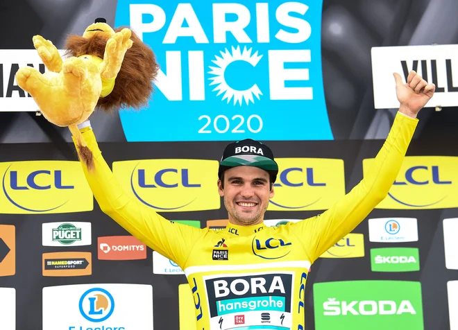 Maximilian Schachmann je s skupno zmago na dirki Pariz-Nica dosegel svoj največji uspeh doslej. FOTO: AFP
