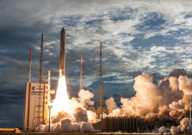 Vega bi morala poleteti v noči s 23. na 24. april. FOTO: Arianespace
<div>
<div> </div>
</div>
