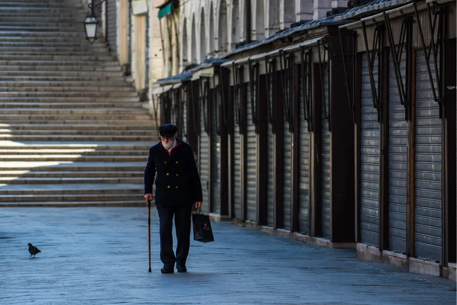 Prizor iz Benetk v času karantene. Foto: Afp