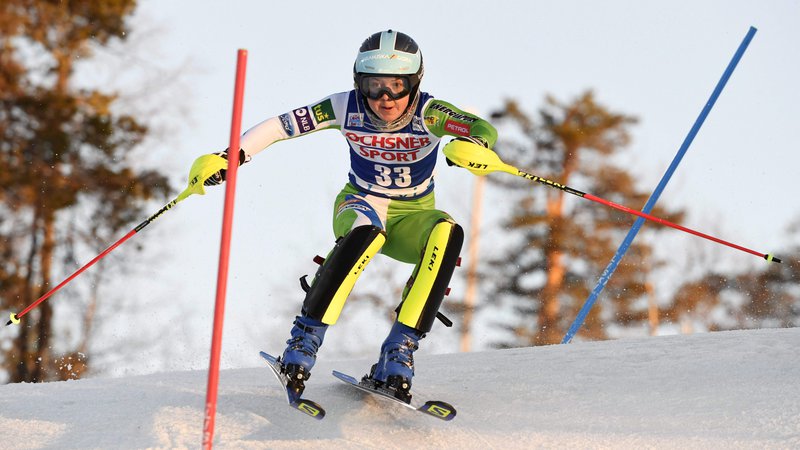 Fotografija: Meta Hrovat se je razveselila najboljše slalomske uvrstitve v karieri. FOTO: Markku Ulander/AFP