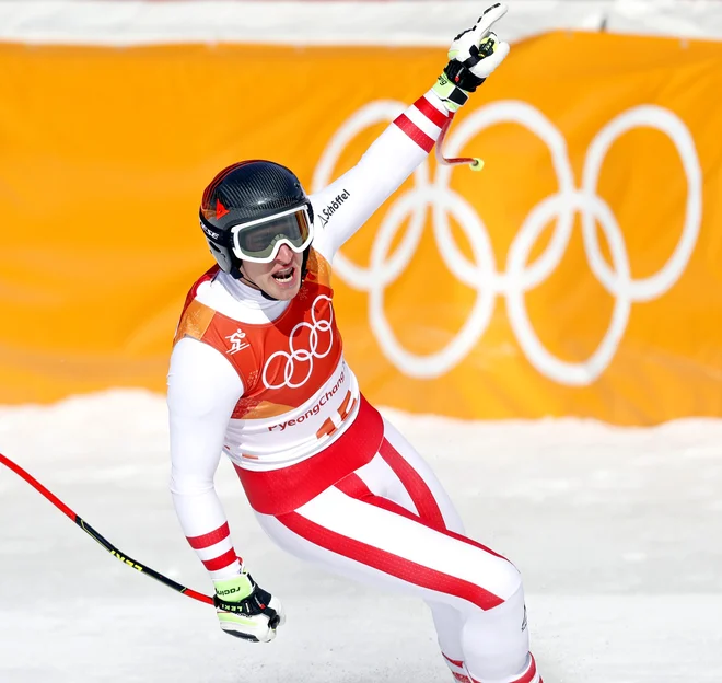 Olimpijski prvak v superveleslalomu Matthias Mayer je predstavljal svetlo točko blede avstrijske smučarske zime. FOTO: Matej Družnik/Delo