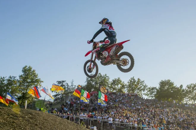 V Imoli je bil danes od Gajserja (na fotografiji) boljši le Jeffrey Herlings, novi svetovni prvak. Foto Honda HRC