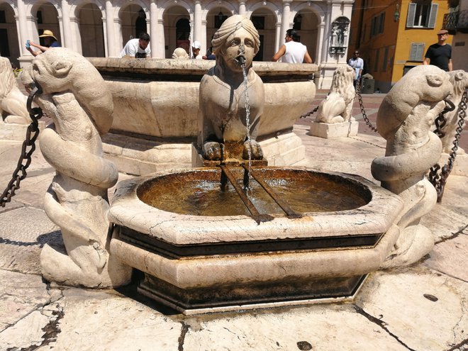 Vodnjak Contarini kraljuje sredi Starega trga. FOTO: Ksenija Glažar
