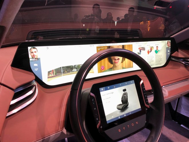 Morda najbolj digitaliziran avtomobil naj bi bil prihajajoči izdelek novoustanovljene kitajske električne znamke Byton. Foto Reuters