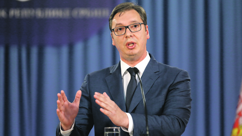 Fotografija: »Naslednja dva ali trije tedni bodo določili našo usodo,« je dejal predsednik Srbije Aleksandar Vučić.
