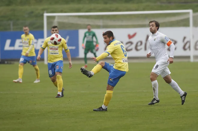 Nino Pungaršek (v sredini) in Janez Pišek sta celjska dolžnika iz Stožic, Velenjčan Damjan Trifković (levo) pa bo imel v Sobočanih sila neprijetne tekmece.  FOTO: Leon Vidic/delo