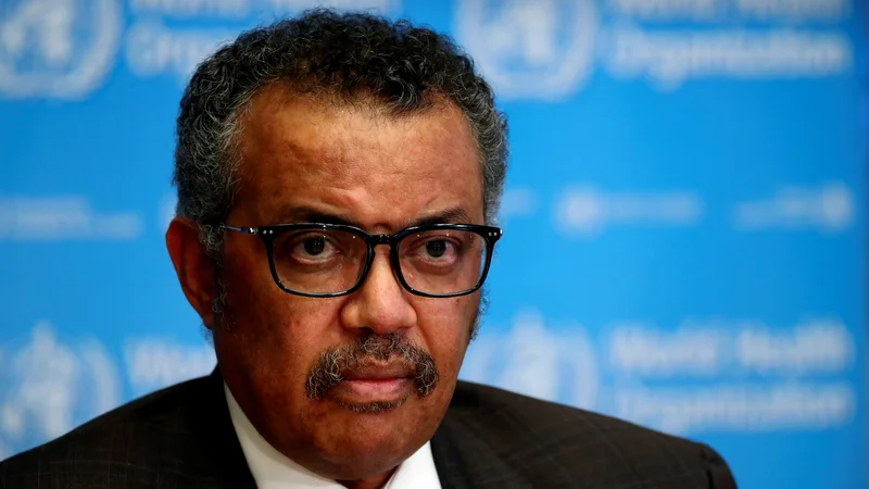 Fotografija: Generalni direktor Svetovne zdravstvene organizacije Tedros Adhanom Ghebreyesus. Foto Denis Balibouse Reuters