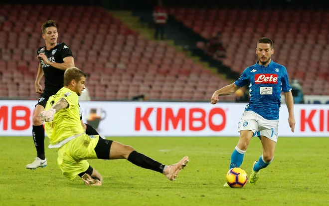 Dries Mertens se je po letu dni spet veselil trojčka golov. FOTO: Ciro de Luca/Reuters