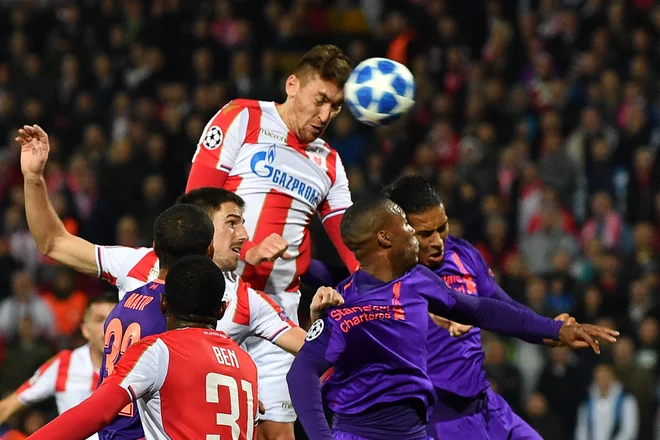 Prvi prvem golu je za glavo preskočil Liverpoolove branilce. FOTO: Andrej Isaković/AFP