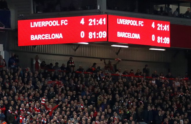 Liverpoolova zmaga nad Barcelono bo odmevala še dolgo. FOTO: Reuters