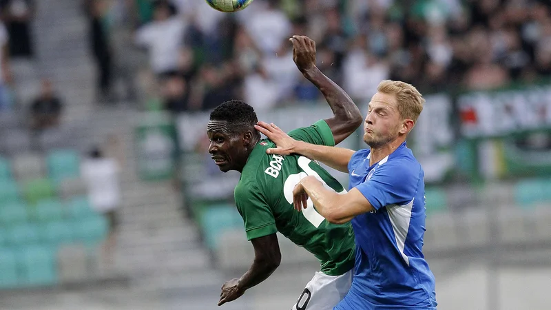 Fotografija: V 82. minuti je za Olimpijo izenačil Eric Boakye (na fotografiji levo), a tudi drugi zadetek za Ljubljančane, ki ga je dal Luka Menalo, je bil premalo, gostje so bili boljši. Fotografiji Mavric Pivk