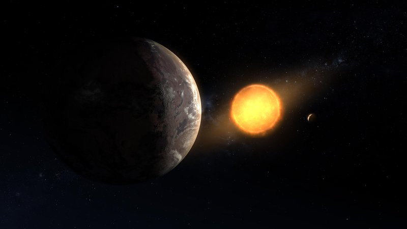 Fotografija: Upodobitev planeta Kepler 1649c ob rdeči pritlikavki.  FOTO: NASA/Ames Research Center/Daniel Rutter 