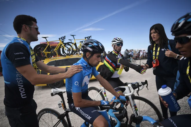 Mikel Landa je veliko časa izgubil zaradi padca. FOTO: AFP