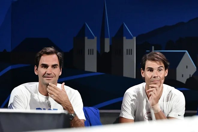 Roger Federer in Rafael Nadal se bosta lahko pomerila prek simulacije. FOTO: AFP