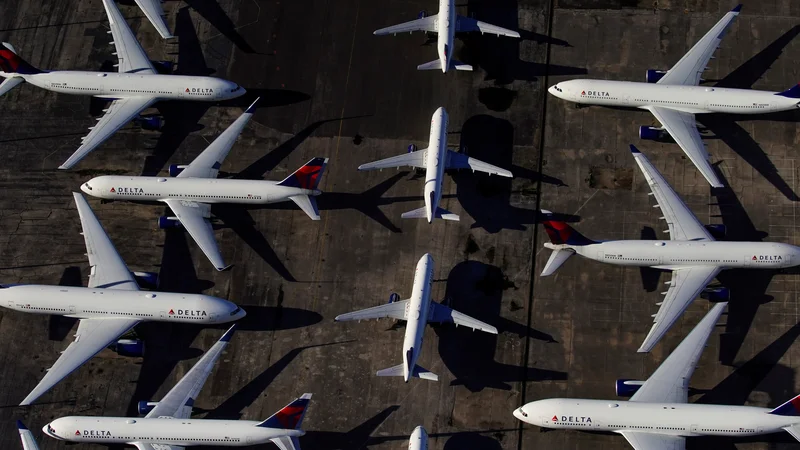Fotografija: Letala Delte Air Lines so na tleh. Foto Reuters
