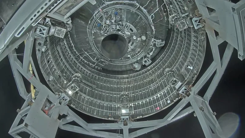 Fotografija: En sam motor vrste raptor imajo trenutne testne različice Starshipa, končna pa jih bo imela šest. Foto Spacex