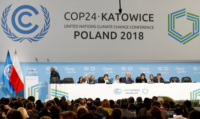 Podnebno konferenco v Katovicah so 3. decembra odprli voditelji držav in vlad pogodbenic Okvirne konference ZN o spremembi podnebja (UNFCCC). FOTO: Reuters