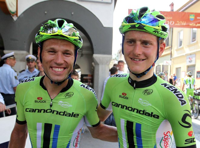 Dirka po Slovenija je odskočna deska za naše kolesarje, na fotografiji Kristjan Koren in Matej Mohorič iz leta 2014. FOTO: Dejan Javornik