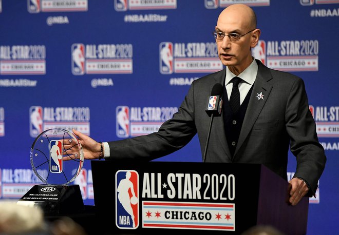 Komisar NBA Adam Silver je igralce se seznanil z ukrepi vodstva tekmovanja. FOTO: AFP