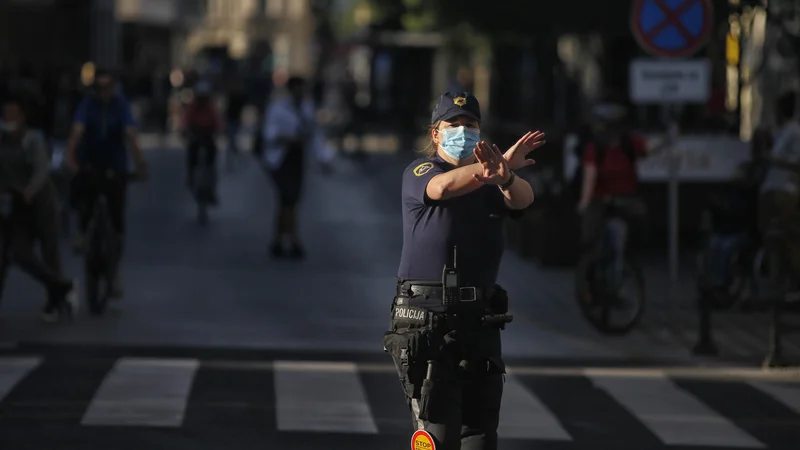 Fotografija: Policisti razen spremljanja dogajanja posebnega dela v petek niso imeli. Foto Blaž Samec