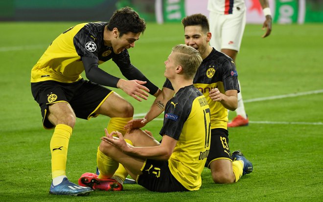 Danes bodo poželi veliko pozornost Dortmundovi aduti: Američan Giovanni Reyna (17 let), Norvežan Erling Braut Haaland (19) in Portugalec Raphaël Guerreiro (26). FOTO: AFP
