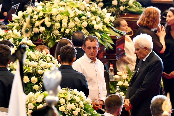 Žrtvam se je poklonil tudi italijanski predsednik Sergio Mattarella. FOTO: Andrea Leoni/Afp