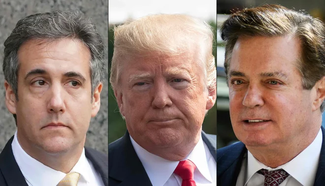 Michael Cohen, Donald Trump in Paul J. Manafort – nekdanji tesni sodelavci, zdaj sovražniki FOTO: Mandel Ngan/AFP