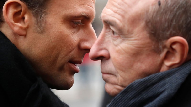 Fotografija: Emmanuel Macron in Gérard Collomb
FOTO: AFP