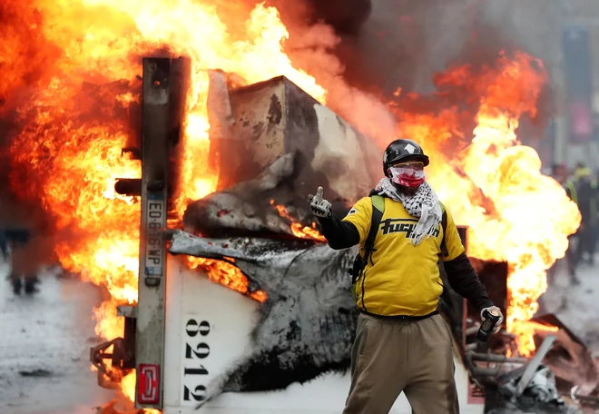 Protesti v Parizu. FOTO: Reuters