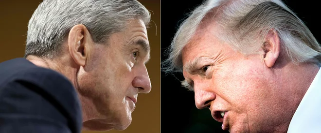 Robert Mueller (levo) in Donald Trump. FOTO: Brendan Smialowski/Afp