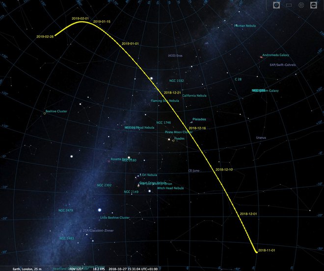 Pot kometa FOTO: Univerza V Marylandu