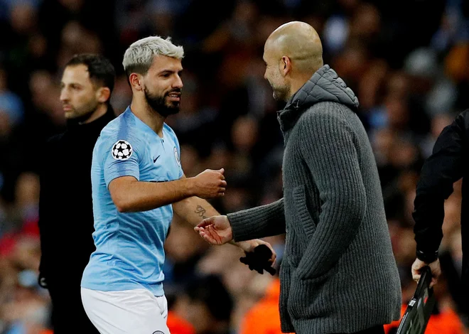 Sergio Agüero bo tudi v četrtfinalu eden ključnih adutov trenerja Pepa Guardiole. FOTO: Reuters