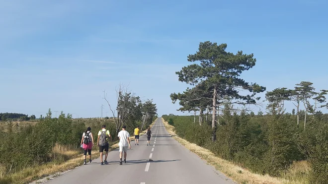 Čez drn in strn, pod žgočim soncem, na razbeljenem asfaltu, s krvavimi žulji ... A otrokom je uspelo premagati vse krize, čeprav bi, resnici na ljubo, lahko odnehali že takoj na začetku. Foto osebni arhiv Petre Vladimirov