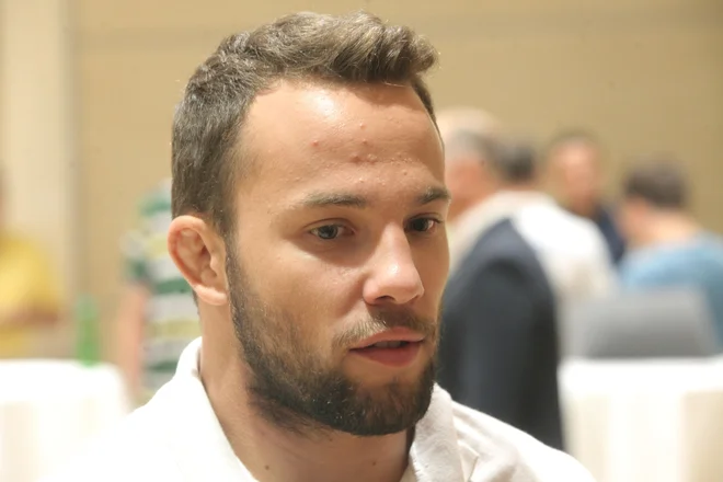 Adrian Gomboc je pred odhodom v Tokio deloval zelo samozavestno. FOTO: Mavric Pivk