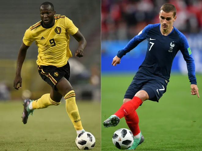 Romelu Lukaku in Antoine Griezmann se bosta srečala v današnjem polfinalu. Foto: AFP