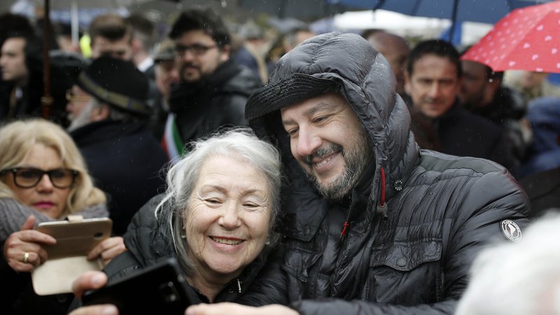 Fotografija: Proslave ob dnevu spomina v Bazovici se je udeležil tudi Matteo Salvini, vodja opozicijske Lige. FOTO: Blaž Samec