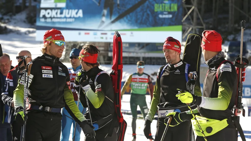 Fotografija: Moška štafeta bo na pokljuškem svetovnem prvenstvu močno slovensko orožje za vrhunsko uvrstitev. FOTO: Matej Družnik/Delo